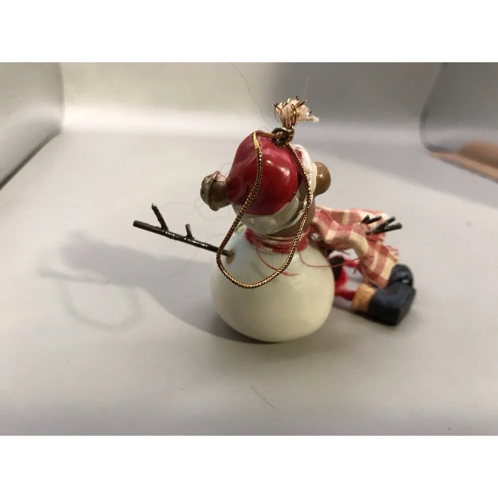 Teddy Bear‎ Snowman Ornament Hearts And Hanging Feet